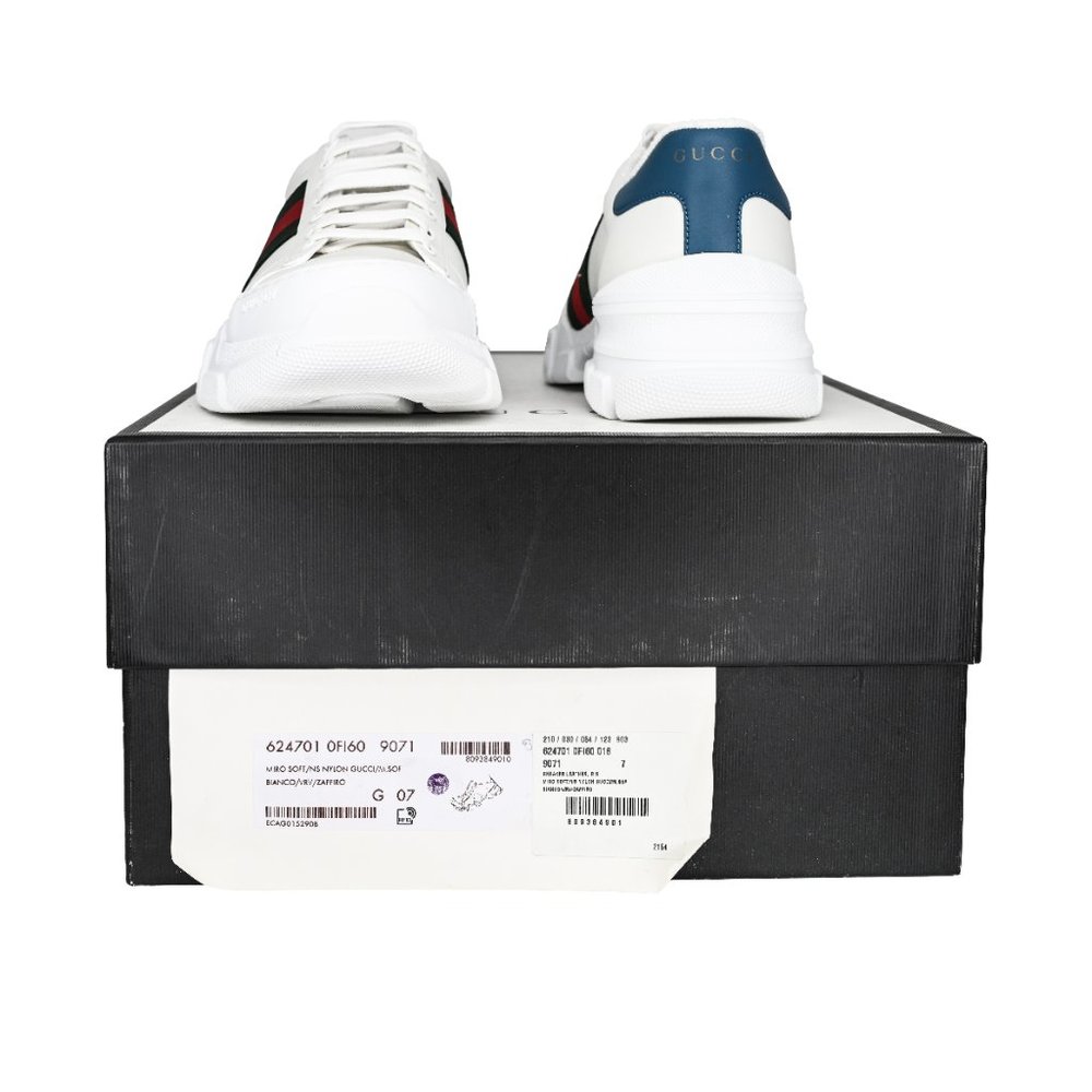 Gucci Men's Nathan Leather Web Sneakers - Picture 7 of 13